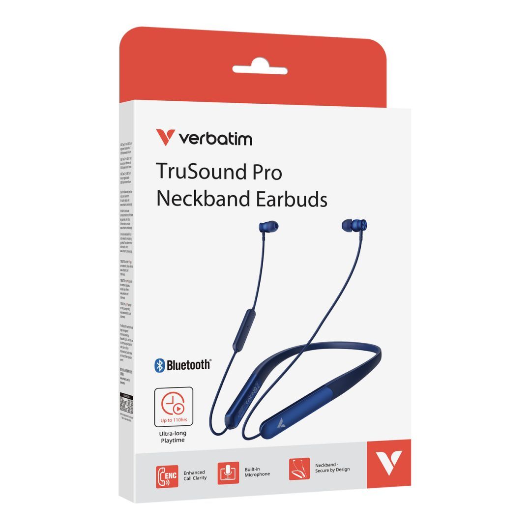 Verbatim TruSound Pro Neckband Headset Blue Verbatim TruSound Pro Neckband Headset Blue