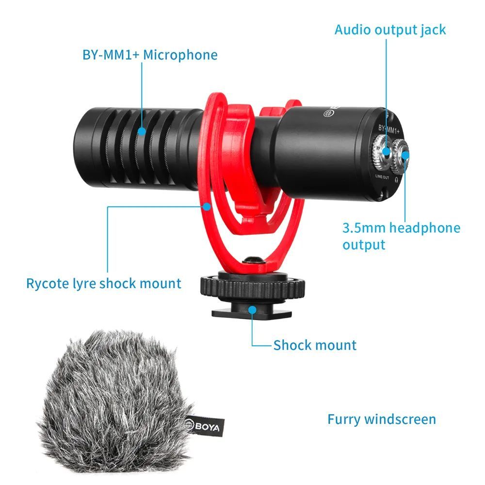 BOYA BY-MM1+ Microphone Black/Red