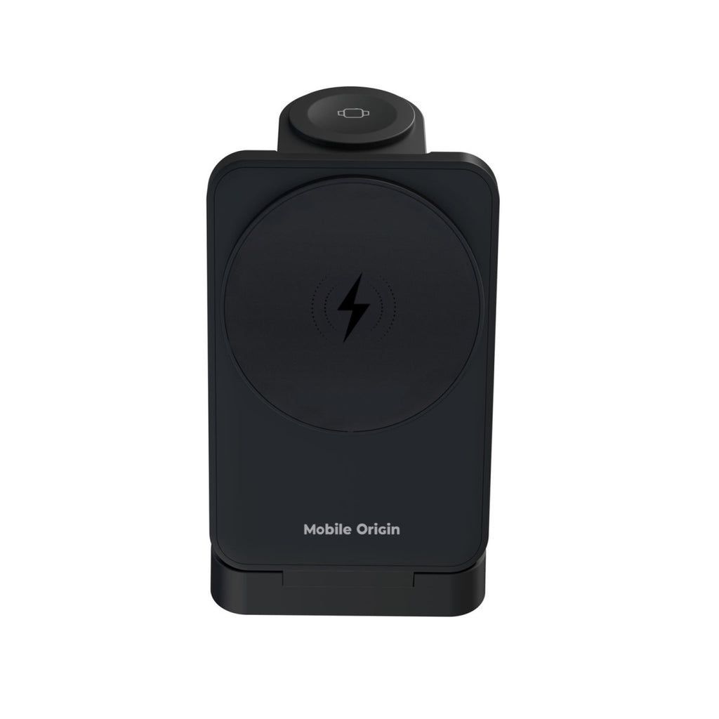 Mobile Origin 3in1 Foldable Charging Stand with light PW28 Black Mobile Origin 3in1 Foldable Charging Stand with light PW28 Black