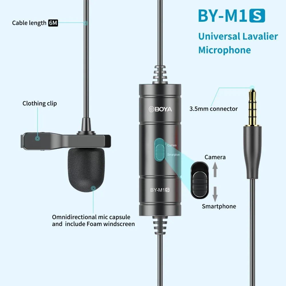 BOYA BY-M1S Microphone Black BOYA BY-M1S Microphone Black