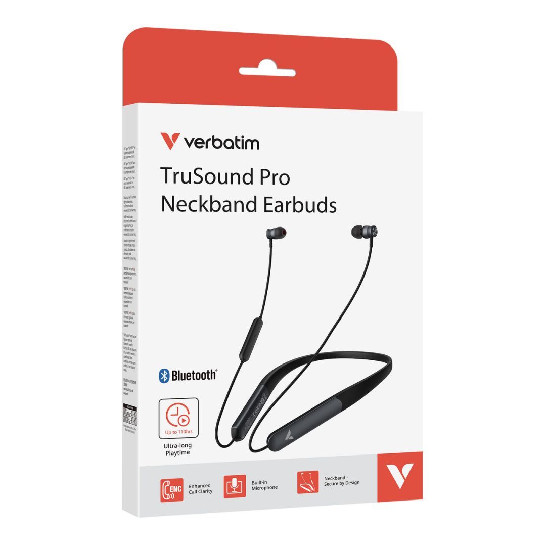 Verbatim TruSound Pro Neckband Headset Black Verbatim TruSound Pro Neckband Headset Black