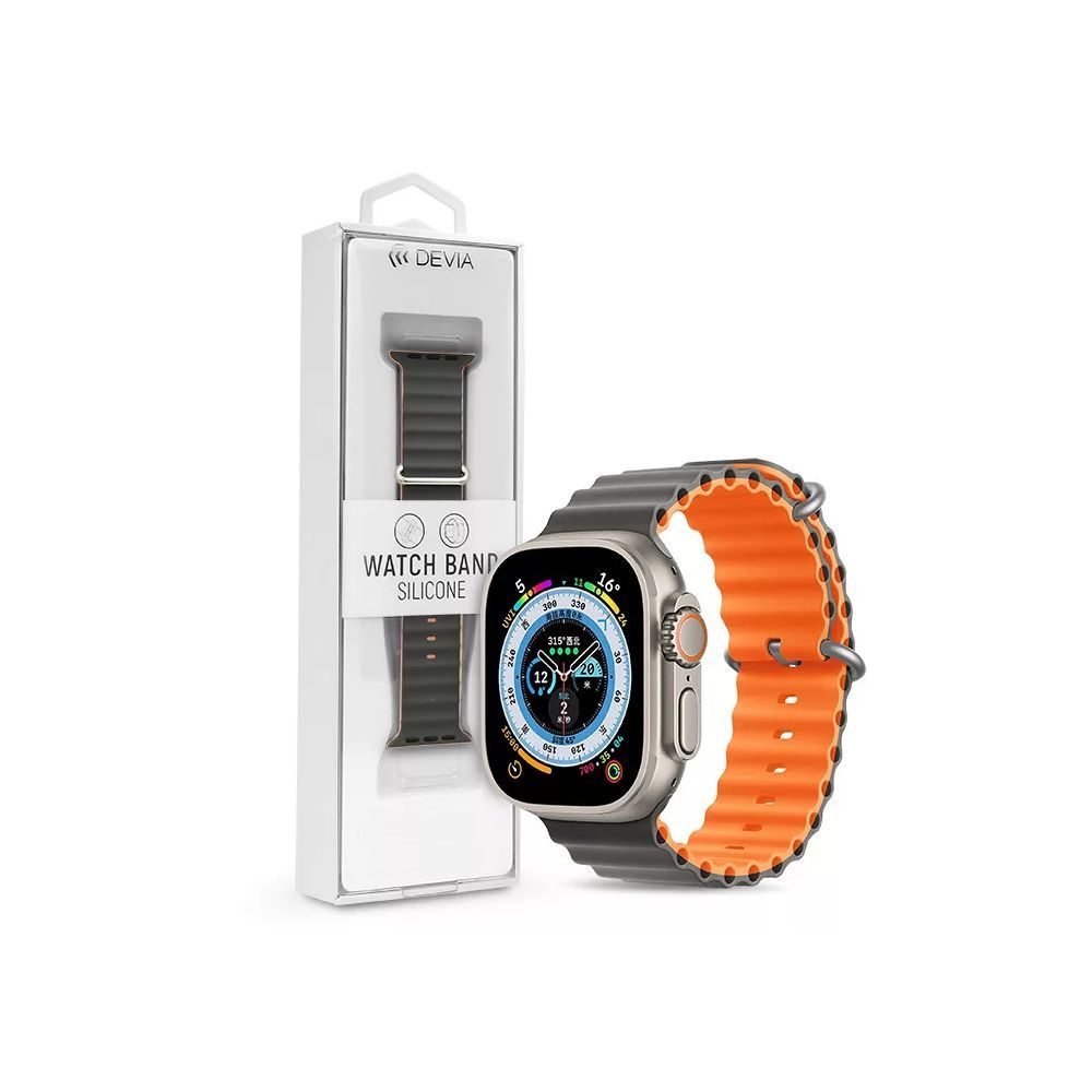 Devia Deluxe Series Sport6 Silicon Two-tone Watch Band 42-49mm Grey/Orange Devia Deluxe Series Sport6 Silicon Two-tone Watch Band 42-49mm Grey/Orange