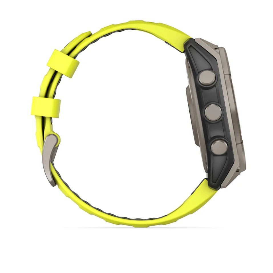 Garmin fenix 8 47mm Solar Sapphire Titanium with Amp yellow/graphite silicone band