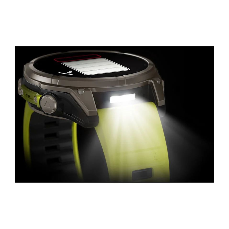 Garmin fenix 8 47mm Solar Sapphire Titanium with Amp yellow/graphite silicone band