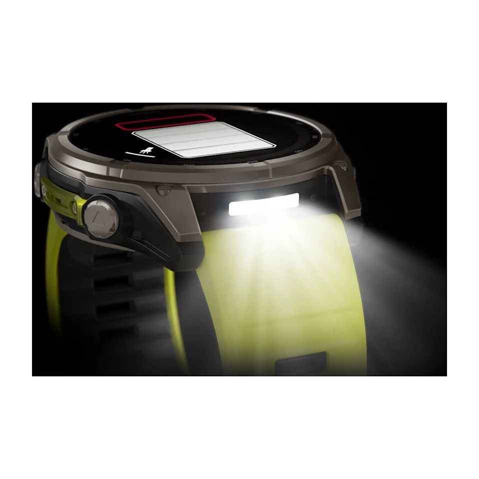 Garmin fenix 8 51mm Solar Sapphire Titanium with Amp yellow/graphite silicone band