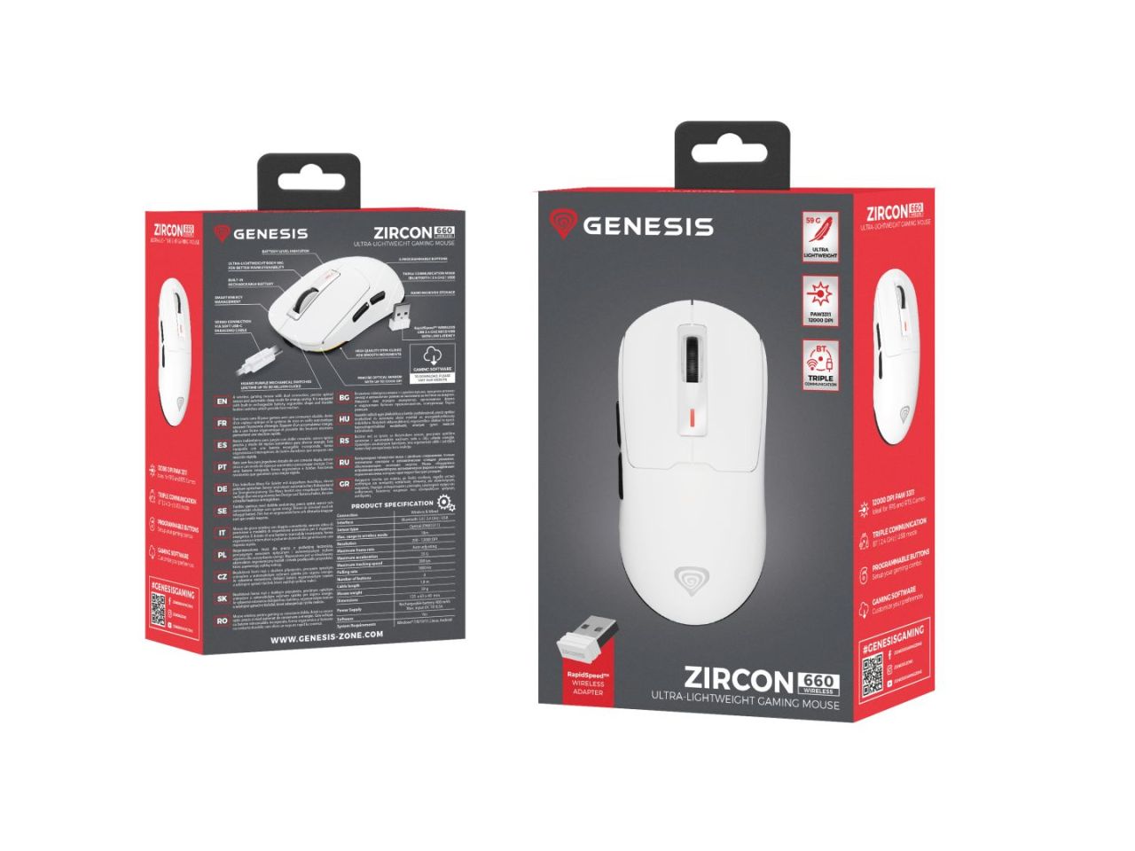 Genesis Zircon 660 Gaming Mouse White Genesis Zircon 660 Gaming Mouse White