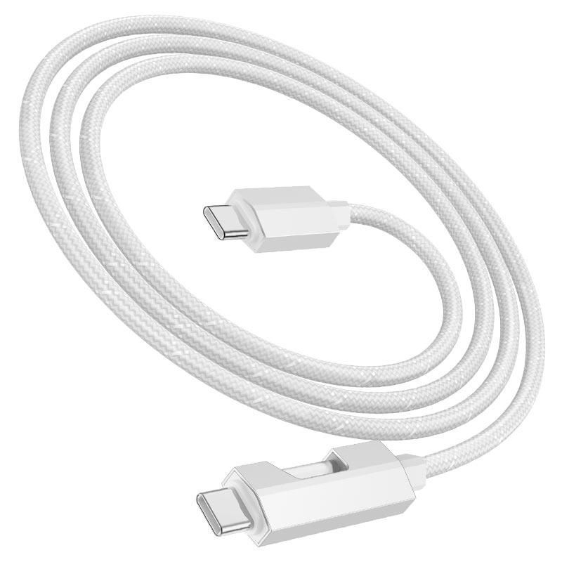 Hoco U137 USB-C to USB-C charging data cable with display 1,2m White Hoco U137 USB-C to USB-C charging data cable with display 1,2m White