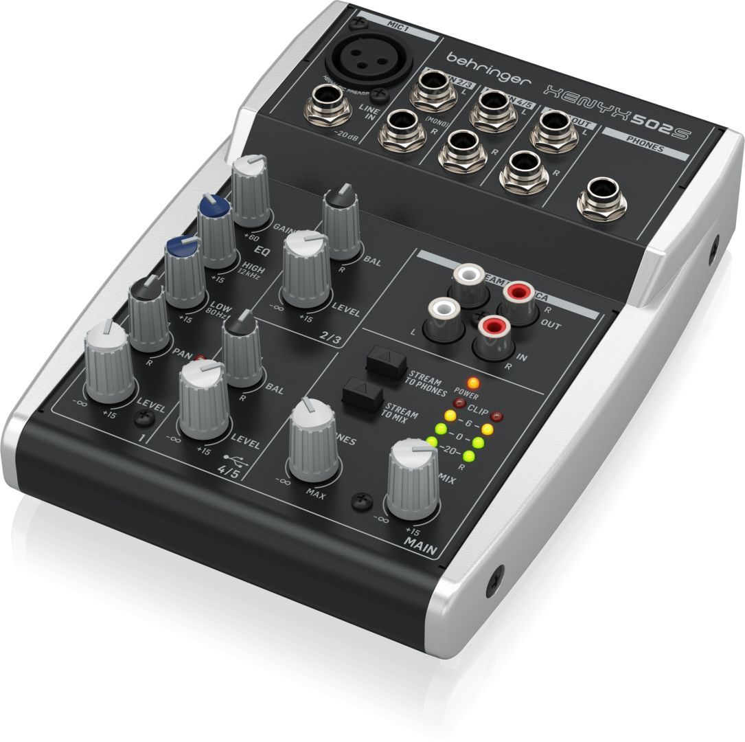 Behringer XENYX 502S Premium Analog 5-Input Mixer with USB Streaming Interface Behringer XENYX 502S Premium Analog 5-Input Mixer with USB Streaming Interface