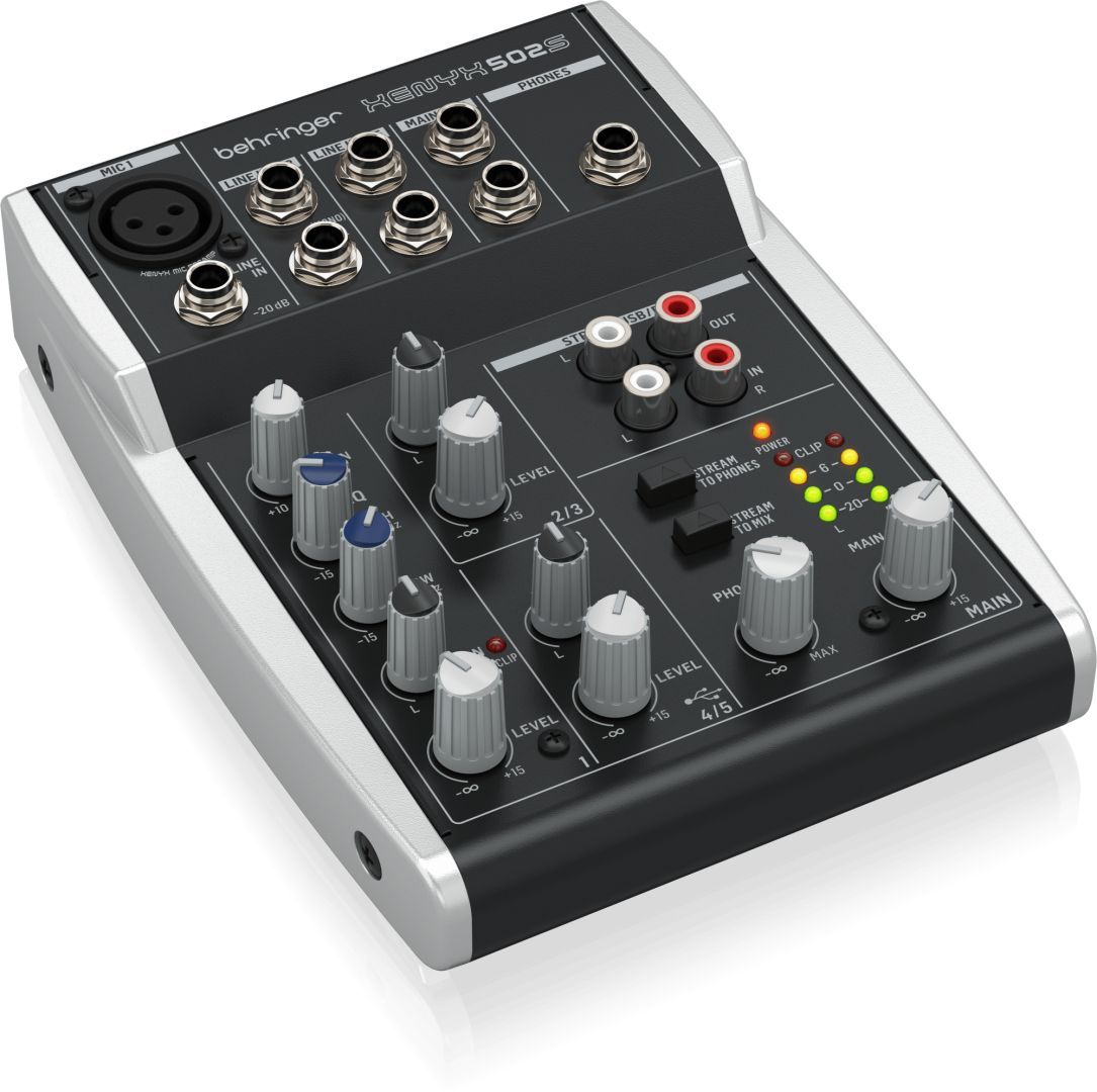 Behringer XENYX 502S Premium Analog 5-Input Mixer with USB Streaming Interface Behringer XENYX 502S Premium Analog 5-Input Mixer with USB Streaming Interface