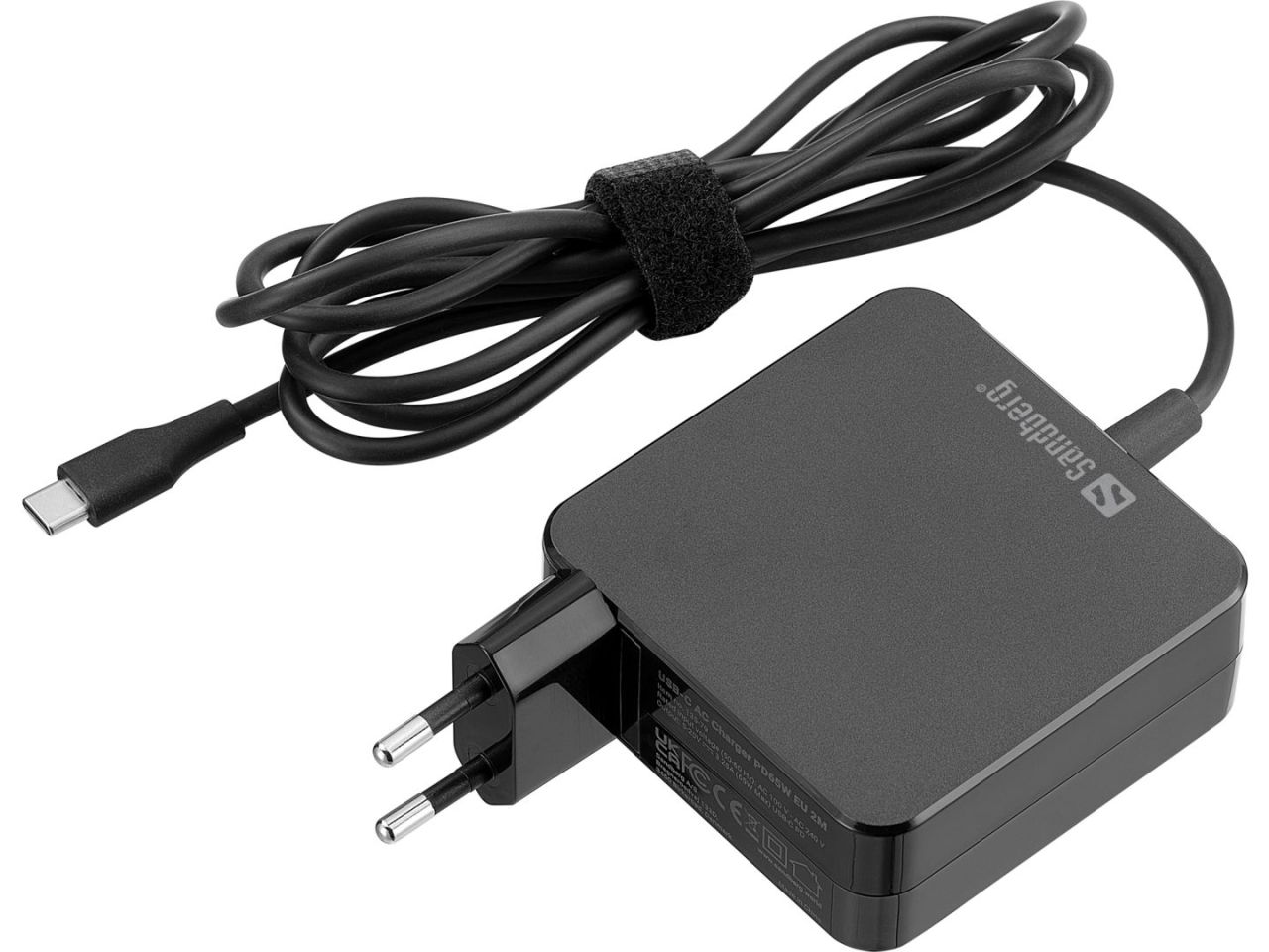 Sandberg USB-C AC Charger PD65W EU 2m Black Sandberg USB-C AC Charger PD65W EU 2m Black