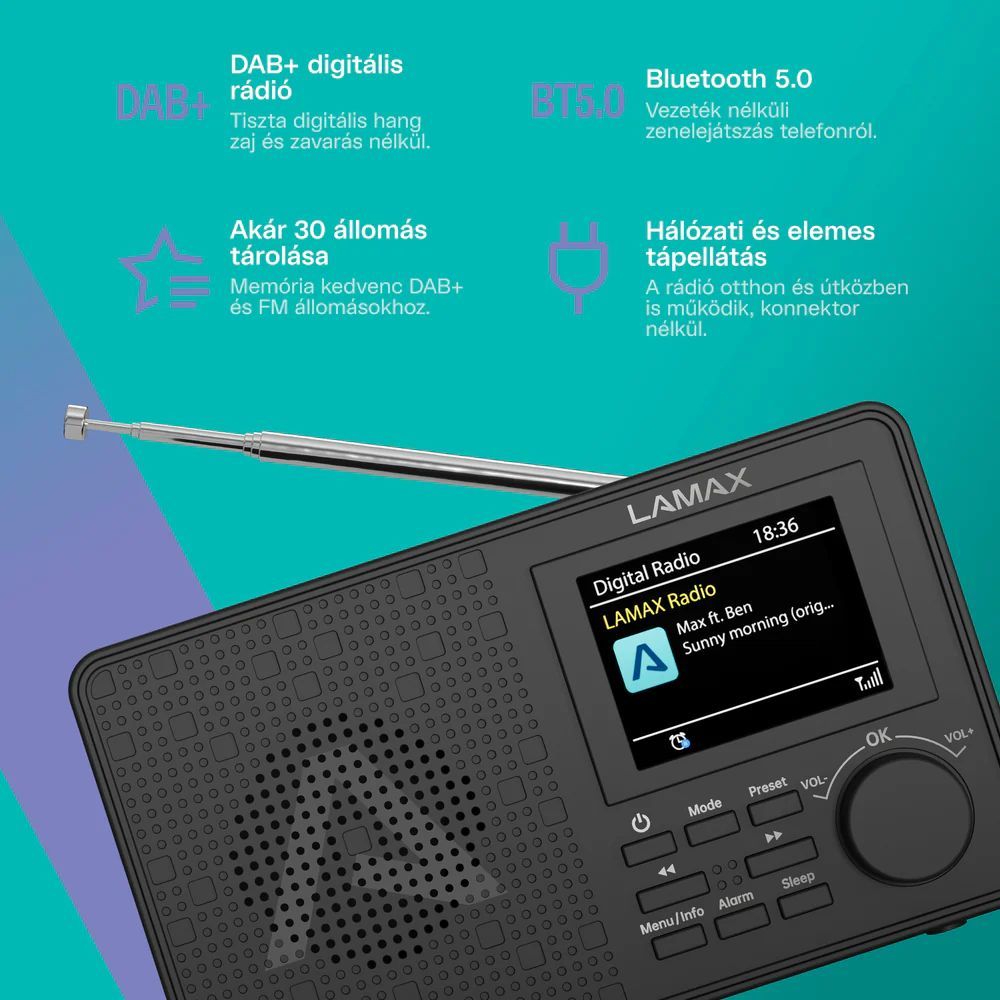 Lamax RadioVox1 DAB Bluetooth Radio Black Lamax RadioVox1 DAB Bluetooth Radio Black