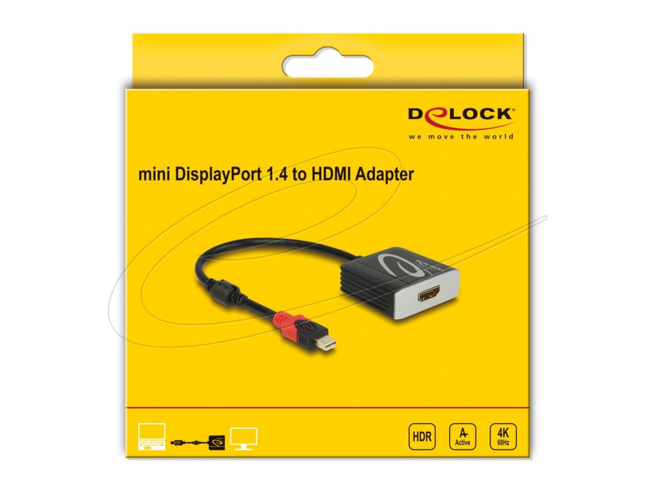 DeLock Active mini DisplayPort 1.4 to HDMI Adapter 4K 60Hz Black DeLock Active mini DisplayPort 1.4 to HDMI Adapter 4K 60Hz Black