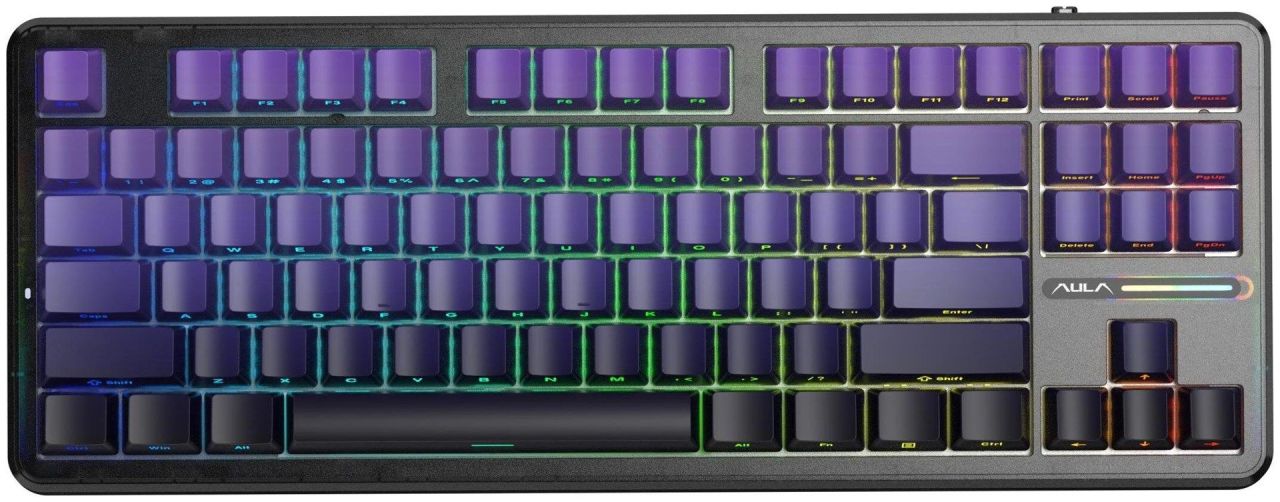 Aula F87 Pro Gasket Gaming Wireless Bluetooth Mechanical Keyboard Black/Purple US