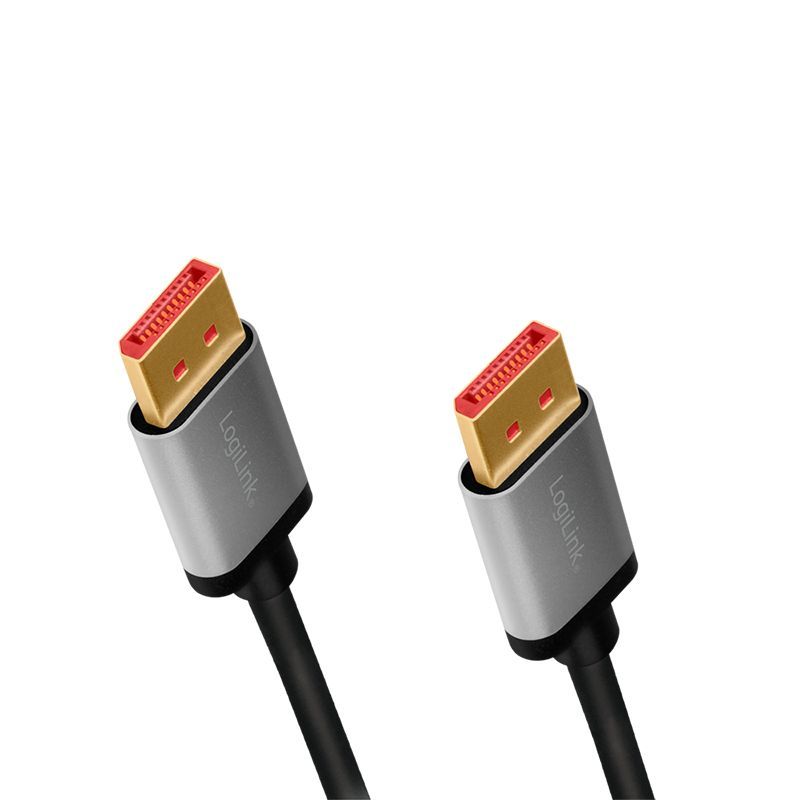Logilink DisplayPort cable DP/M to DP/M 8K/60Hz alu 1m Black/Grey