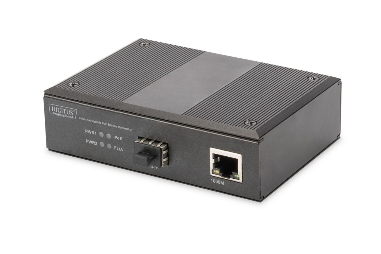 Digitus Industrial Gigabit Ethernet PoE+ Media Converter