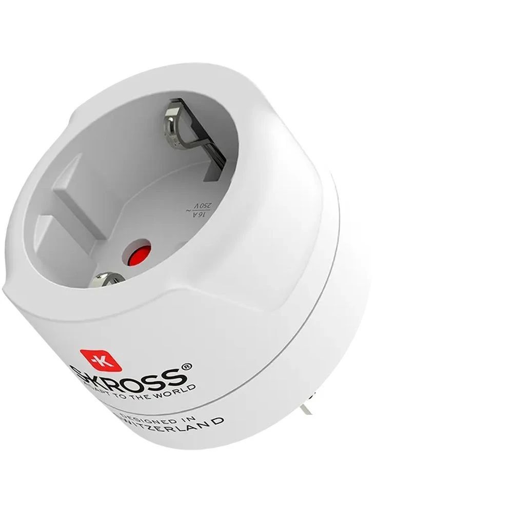 SKROSS Európába utazóknak földelt USA Adapter White