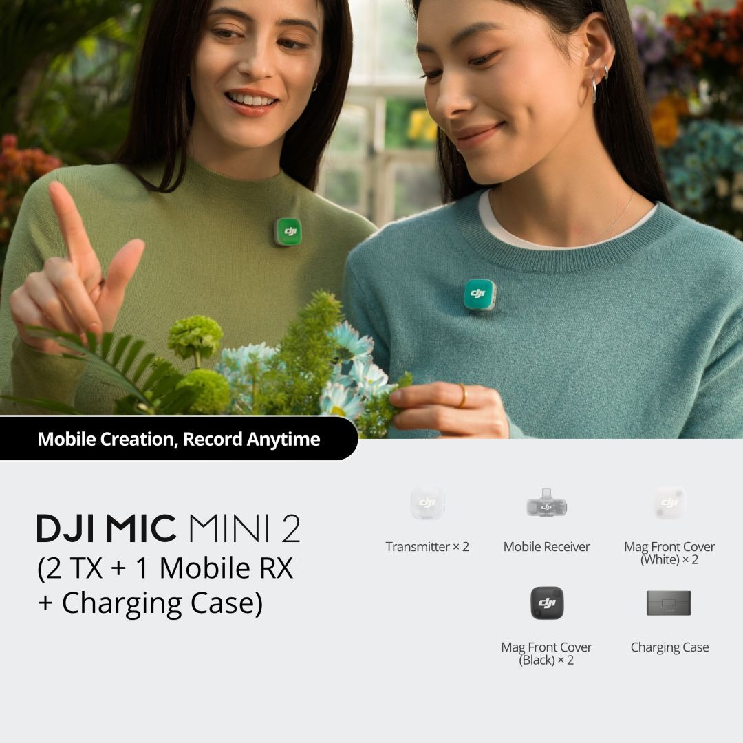 DJI Mic Mini 2 (2 TX + 1 Mobile RX + Charging Case) Black DJI Mic Mini 2 (2 TX + 1 Mobile RX + Charging Case) Black