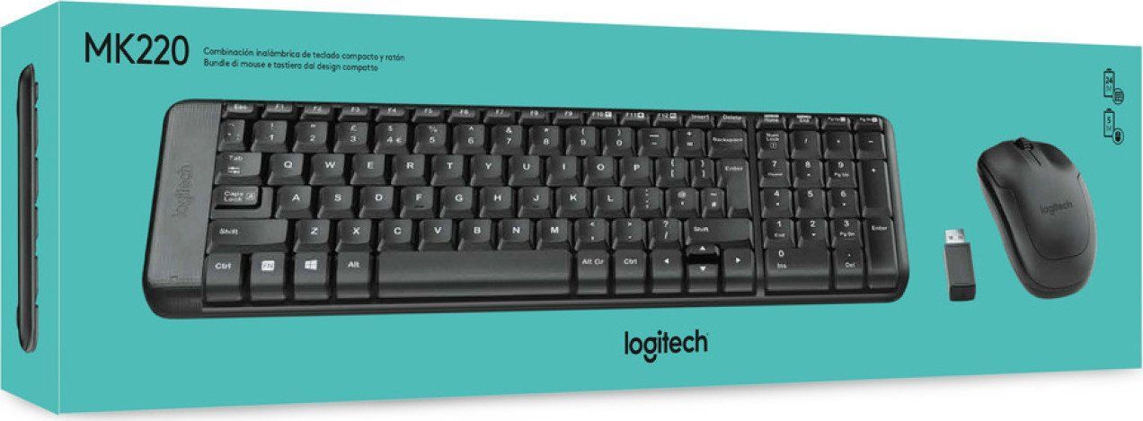 Logitech MK220 wireless billentyűzet + optikai egér Black UK