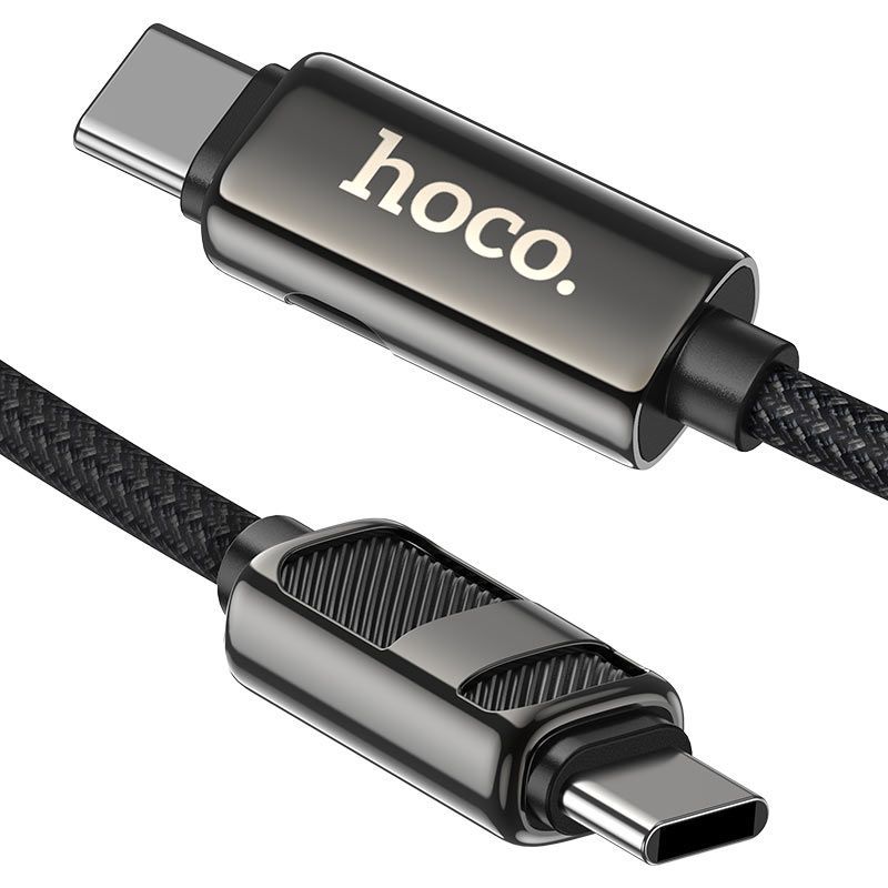 Hoco U137 USB-C to USB-C charging data cable with display 1,2m Black Hoco U137 USB-C to USB-C charging data cable with display 1,2m Black
