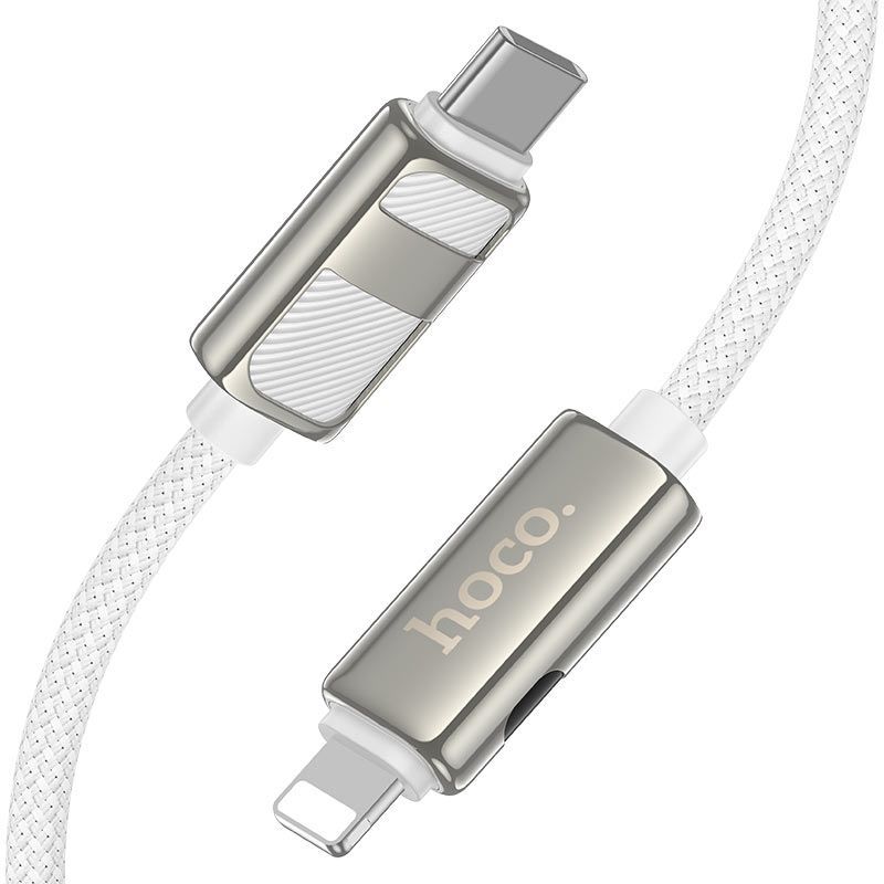 Hoco U137 USB-C to Lightning charging data cable with display 1,2m White Hoco U137 USB-C to Lightning charging data cable with display 1,2m White