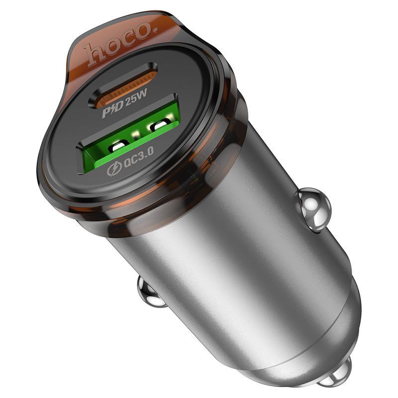 Hoco NZ16A Rigorous Car Charger 43W Metal Grey Hoco NZ16A Rigorous Car Charger 43W Metal Grey