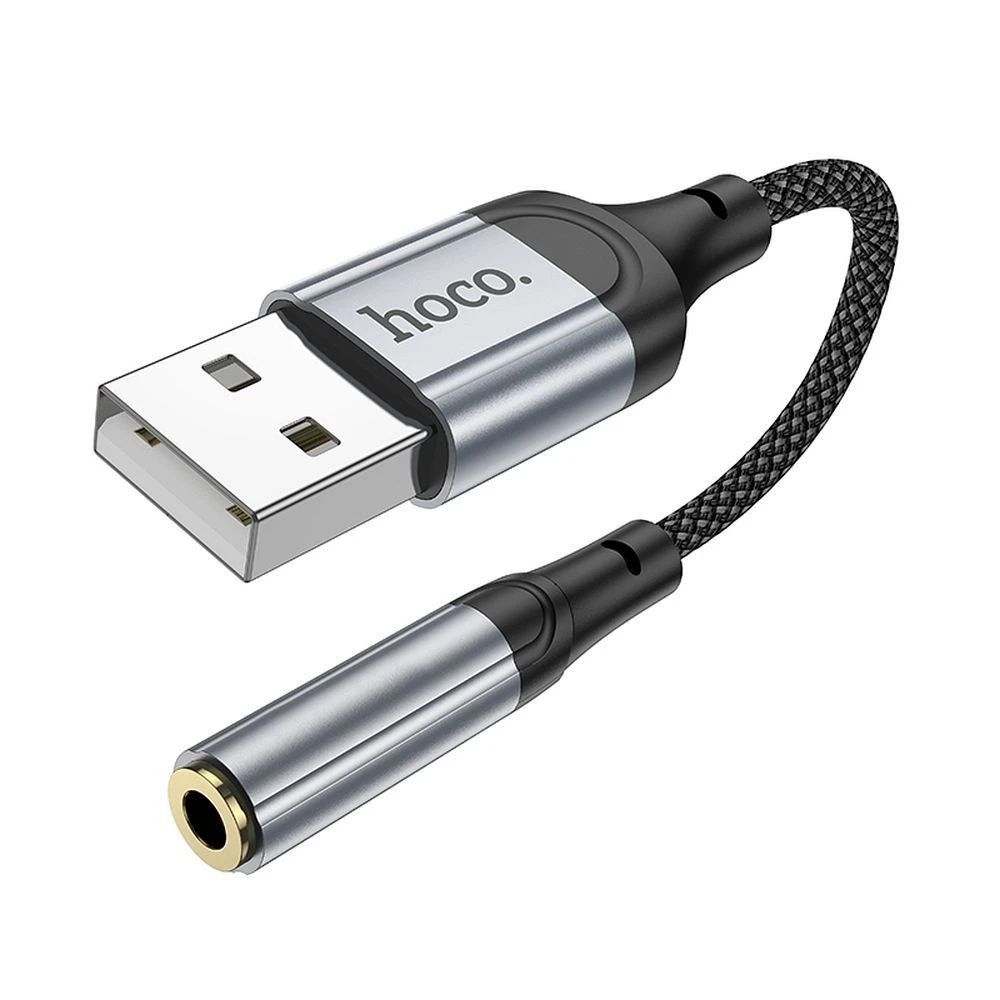 Hoco USB-A 3,5mm Jack Audio Adapter Black/Silver Hoco USB-A 3,5mm Jack Audio Adapter Black/Silver