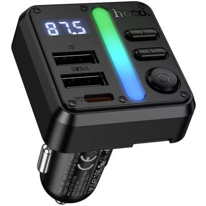 Hoco E89 Bluetooth FM-transmitter Black Hoco E89 Bluetooth FM-transmitter Black