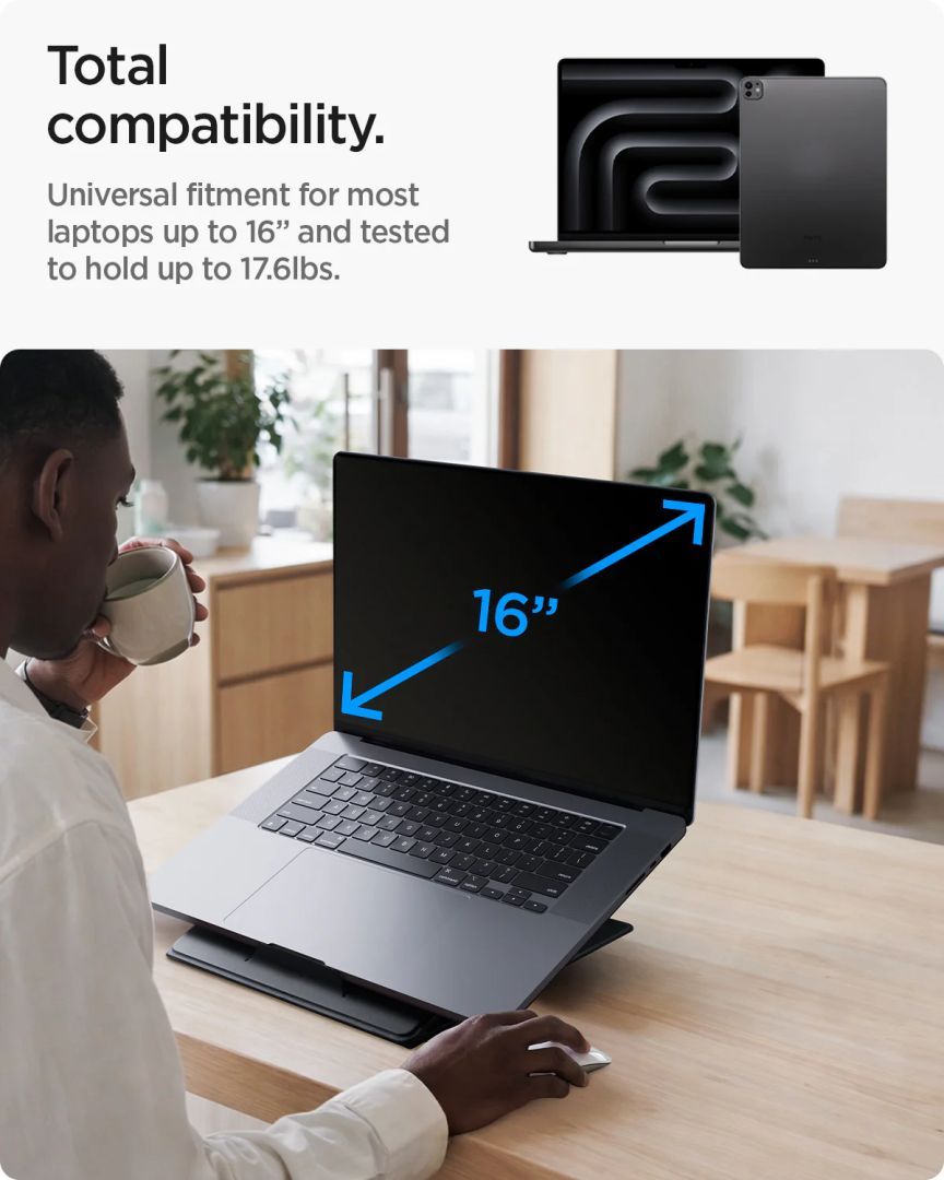Spigen LD201-S10 Slim Fold Non Adhesive Laptop Stand Black Spigen LD201-S10 Slim Fold Non Adhesive Laptop Stand Black