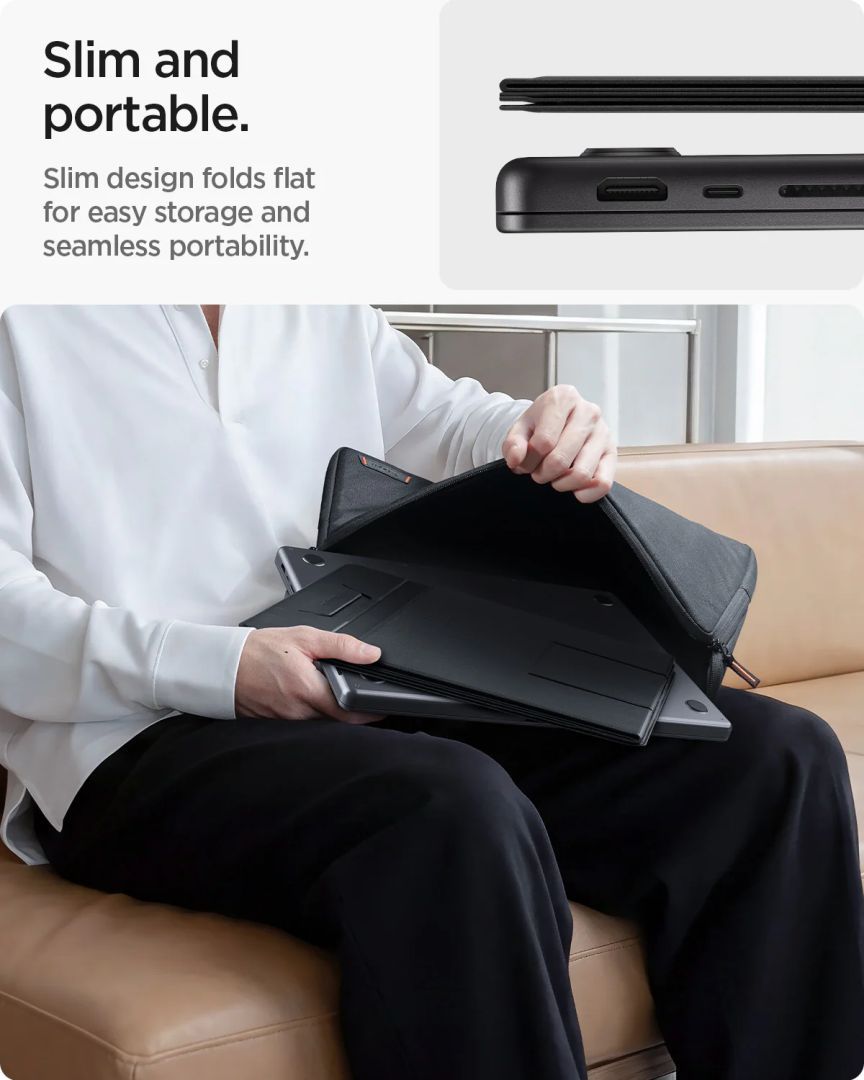 Spigen LD201-S10 Slim Fold Non Adhesive Laptop Stand Black Spigen LD201-S10 Slim Fold Non Adhesive Laptop Stand Black