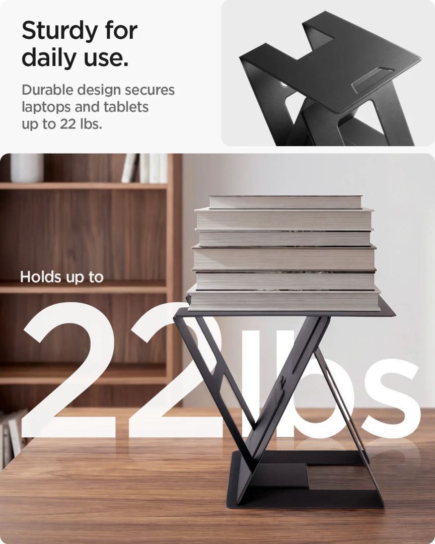 Spigen LD201-S10 Slim Fold Non Adhesive Laptop Stand Black Spigen LD201-S10 Slim Fold Non Adhesive Laptop Stand Black