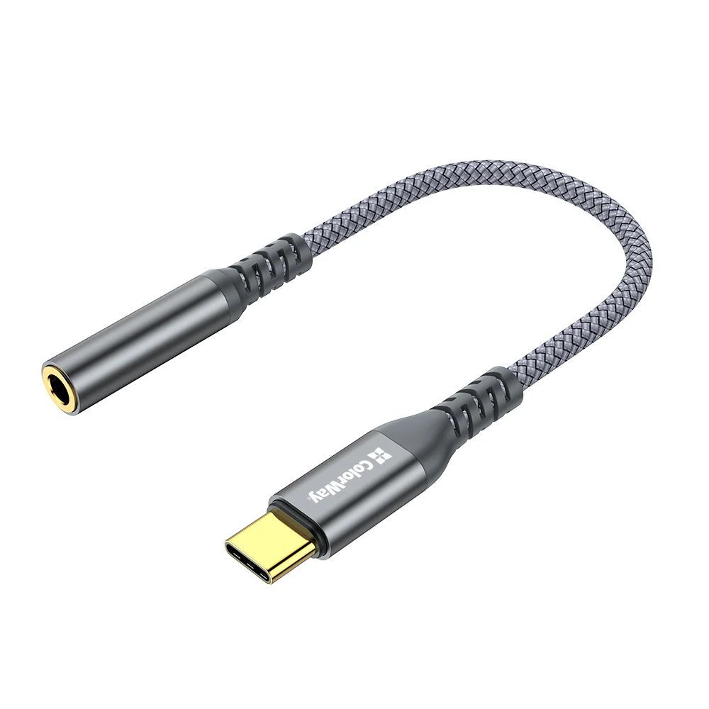 ColorWay USB-C 3.5mm Female Audio Adapter 14cm Grey
