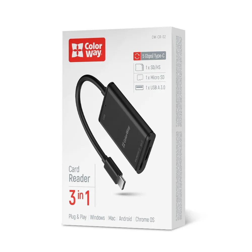 ColorWay CW-CR-02 Card Reader Black ColorWay CW-CR-02 Card Reader Black