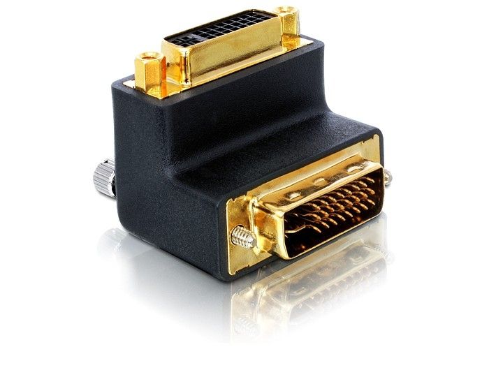 DeLock DVI-I (Dual Link) (24+5) male-female right angled Adapter