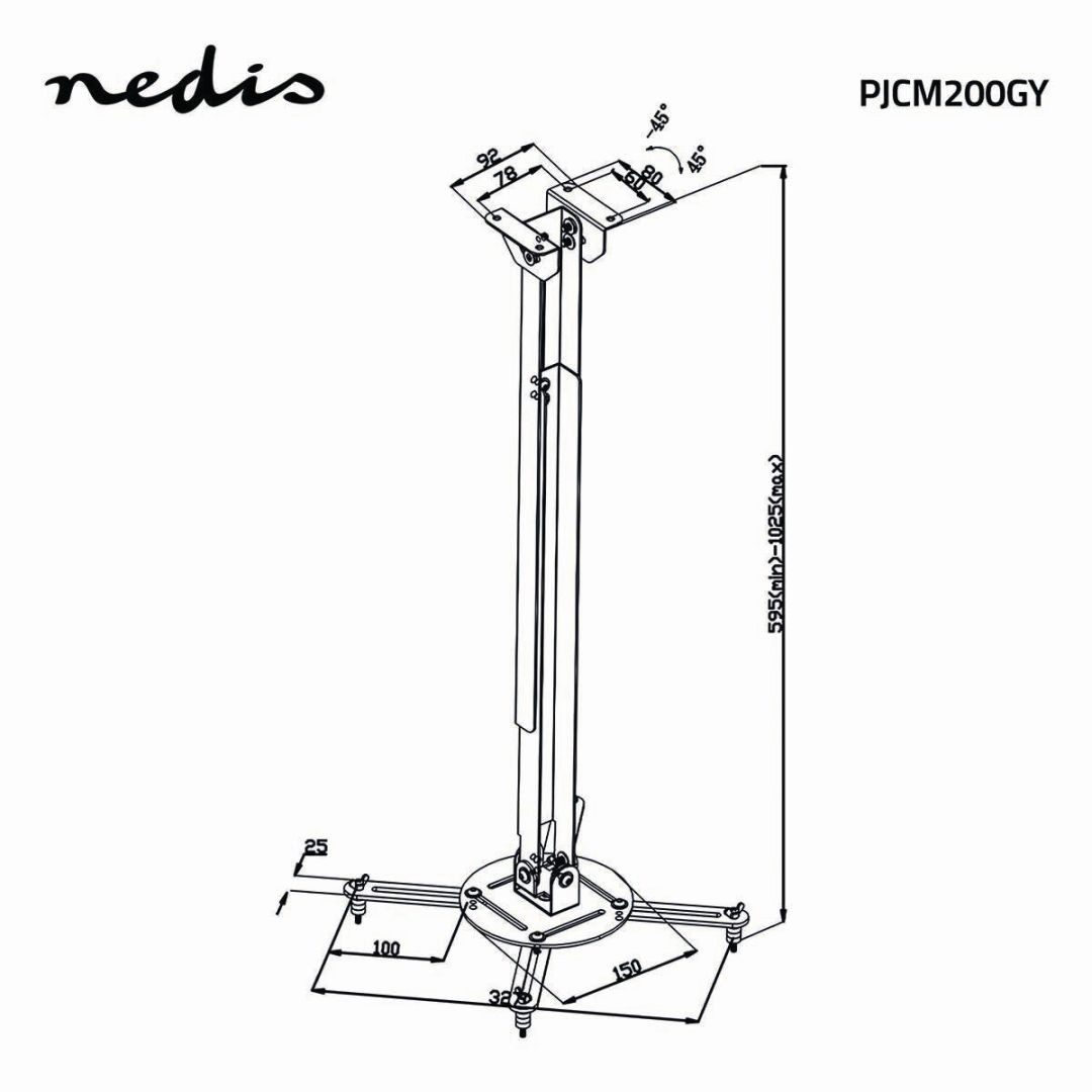 Nedis PJCM200GY Projector Mount White