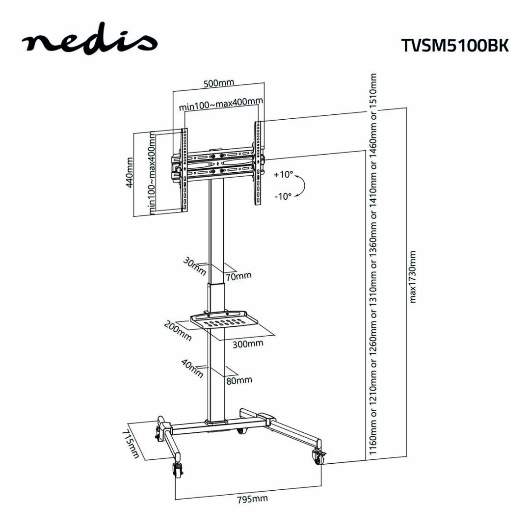 Nedis TV Floor Stand 32-55" Black
