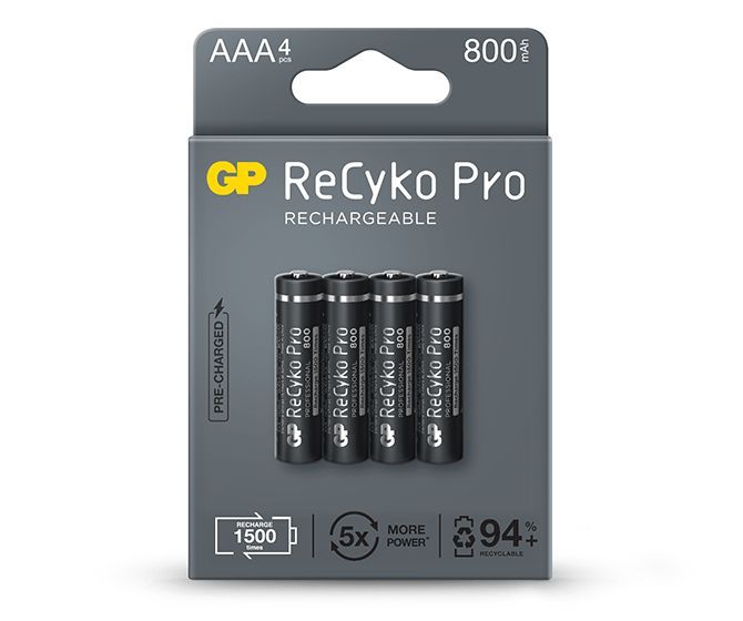 GP ReCyko Pro 800mAh AAA Ni-MH akkumulátor 4db/csomag