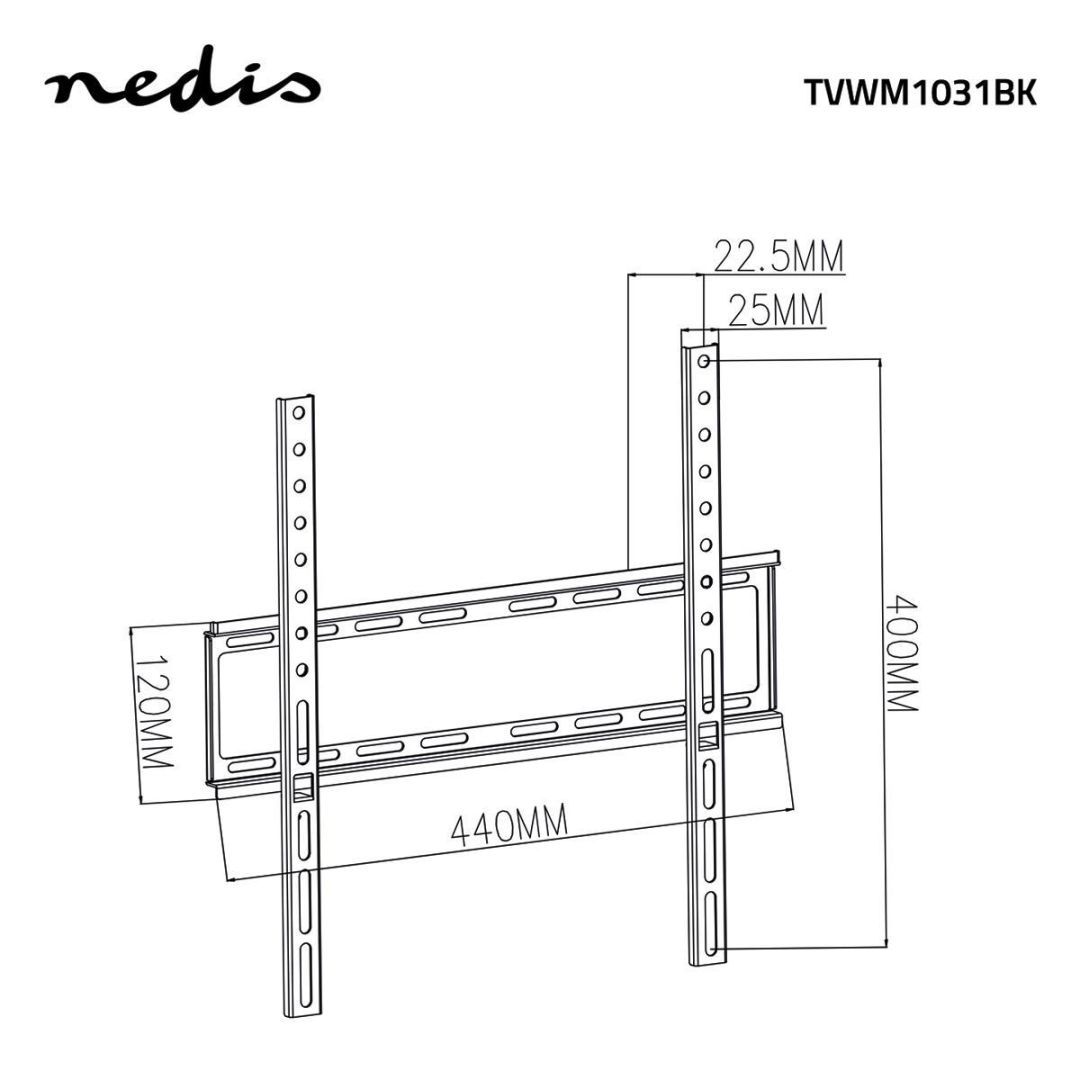 Nedis Fixed TV Wall Mount 23-55" Black Nedis Fixed TV Wall Mount 23-55" Black