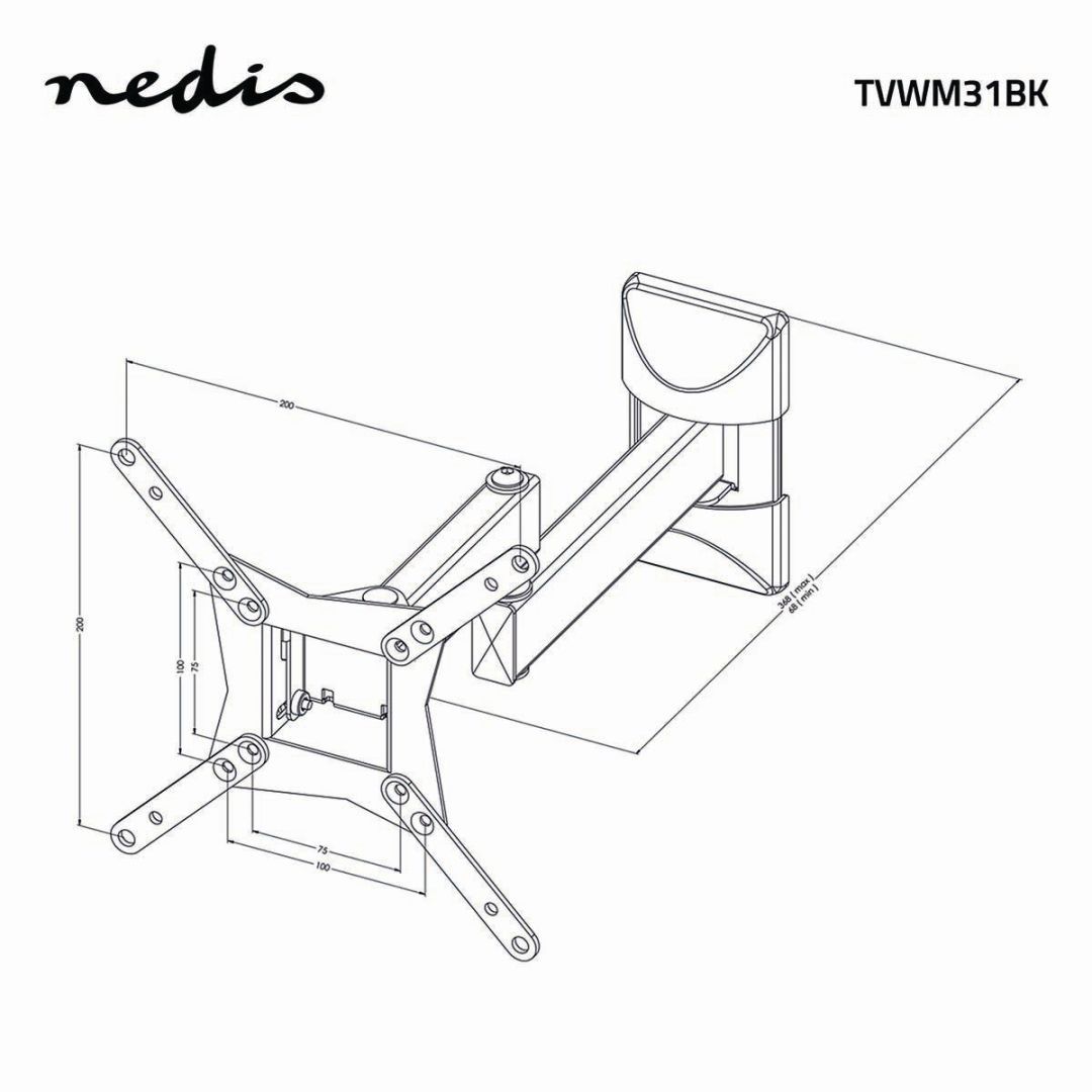 Nedis Full Motion TV Wall Mount 10-32" Black Nedis Full Motion TV Wall Mount 10-32" Black