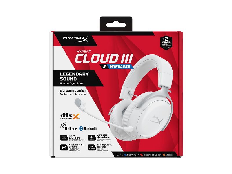 HP HyperX Cloud III Wireless Bluetooth Gaming Headset White HP HyperX Cloud III Wireless Bluetooth Gaming Headset White