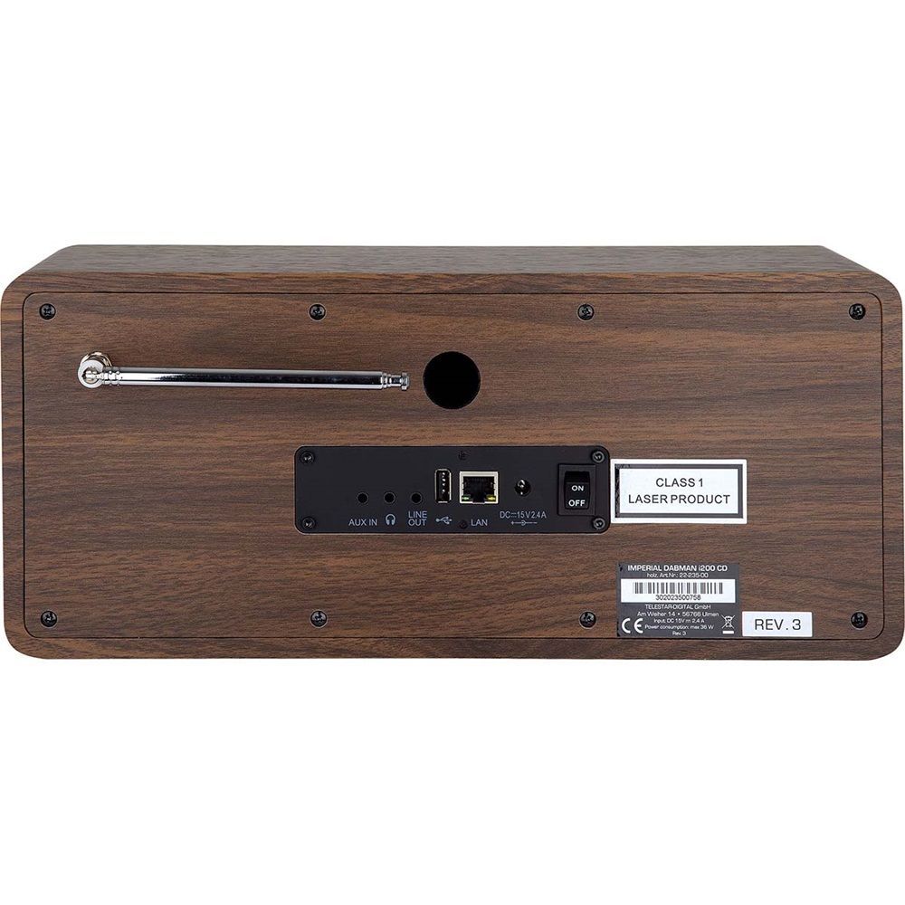 Imperial DABMAN i200 CD Hybrid Internet Radio Wood Look