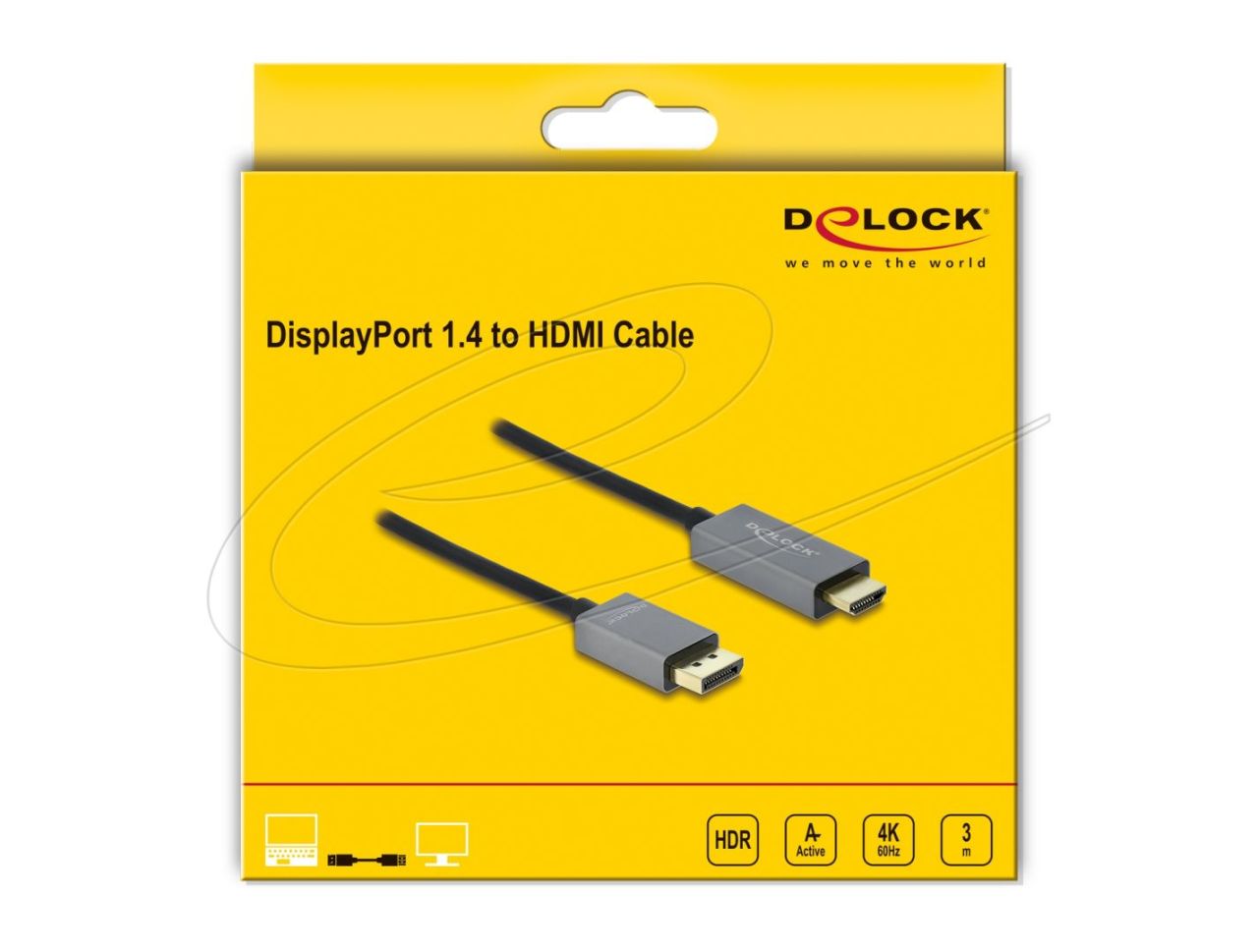 DeLock DisplayPort 1.4 to HDMI 4K cable 3m Black DeLock DisplayPort 1.4 to HDMI 4K cable 3m Black