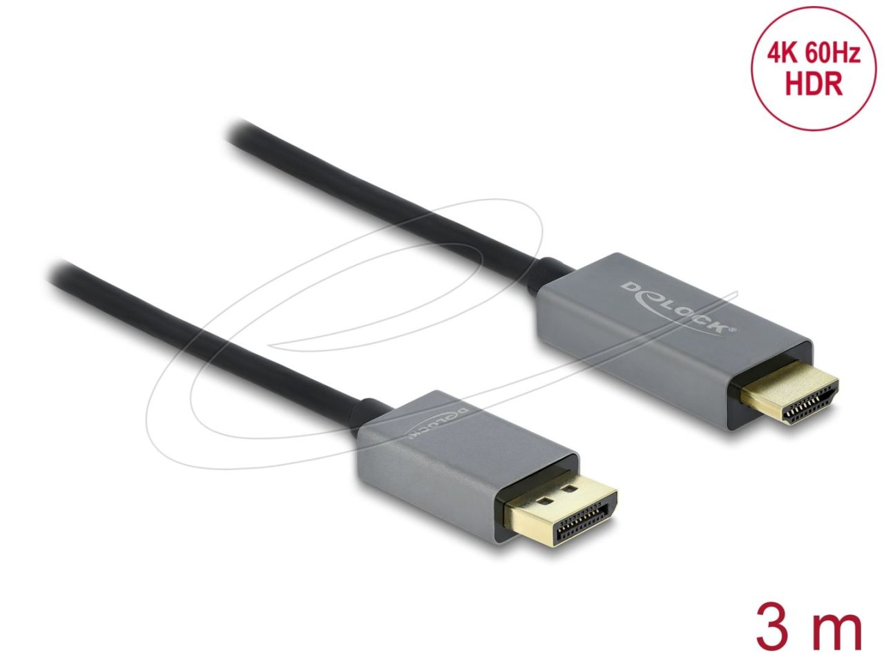DeLock DisplayPort 1.4 to HDMI 4K cable 3m Black DeLock DisplayPort 1.4 to HDMI 4K cable 3m Black