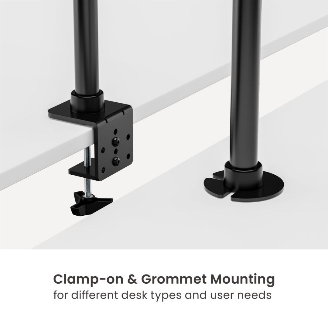 EQuip Heavy-Duty Articulating Monitor Desk Mount 17"-49" Black EQuip Heavy-Duty Articulating Monitor Desk Mount 17"-49" Black