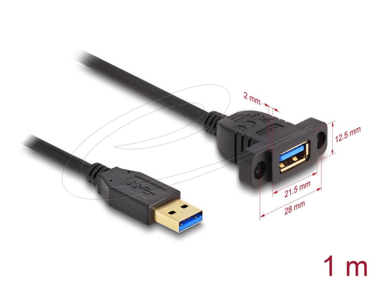 DeLock SuperSpeed USB-A 3.2 cable 1m Black