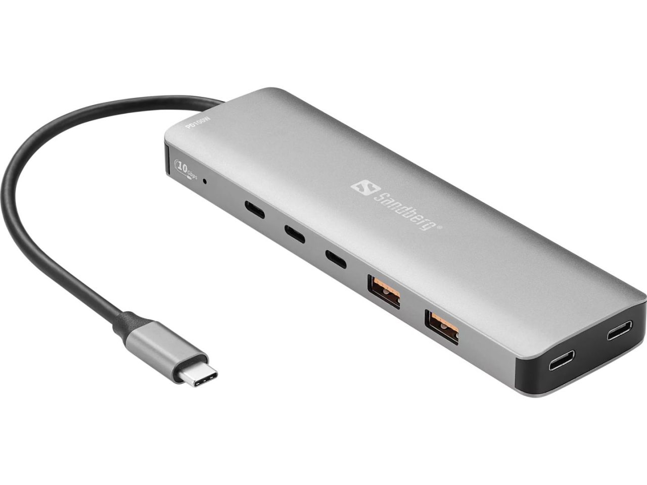 Sandberg USB-C to 5xUSB-C+2xUSB-A 100W Grey Sandberg USB-C to 5xUSB-C+2xUSB-A 100W Grey
