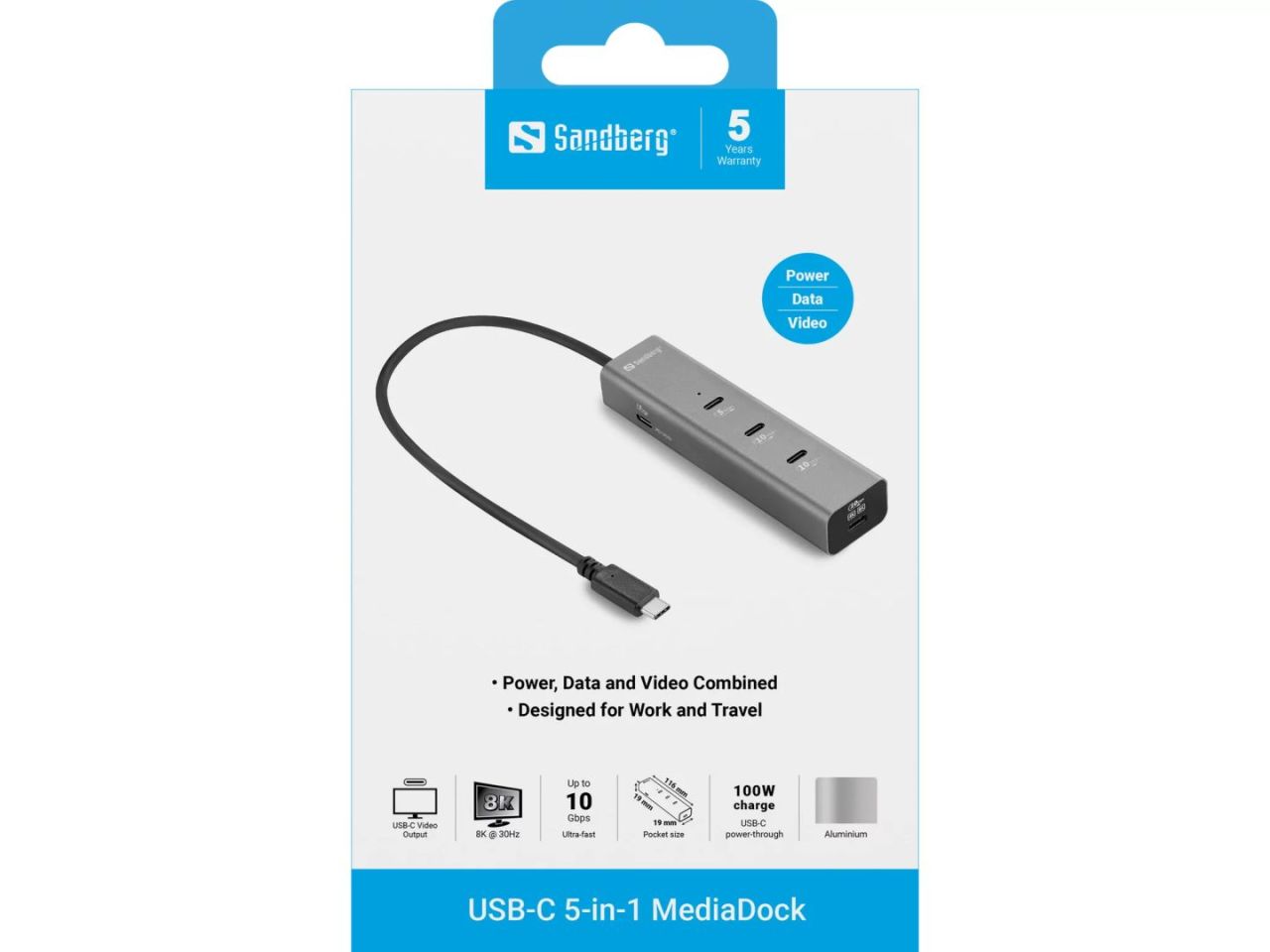 Sandberg USB-C 5-in-1 MediaDock Sandberg USB-C 5-in-1 MediaDock