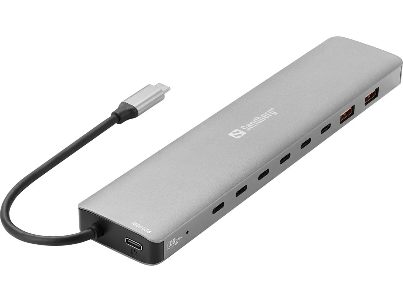 Sandberg USB-C to 8xUSB-C+2xUSB-A 100W Grey Sandberg USB-C to 8xUSB-C+2xUSB-A 100W Grey