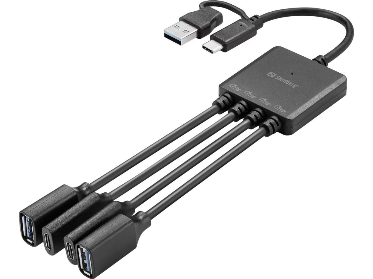 Sandberg USB-C/A to 2A+2C Splitter Black Sandberg USB-C/A to 2A+2C Splitter Black