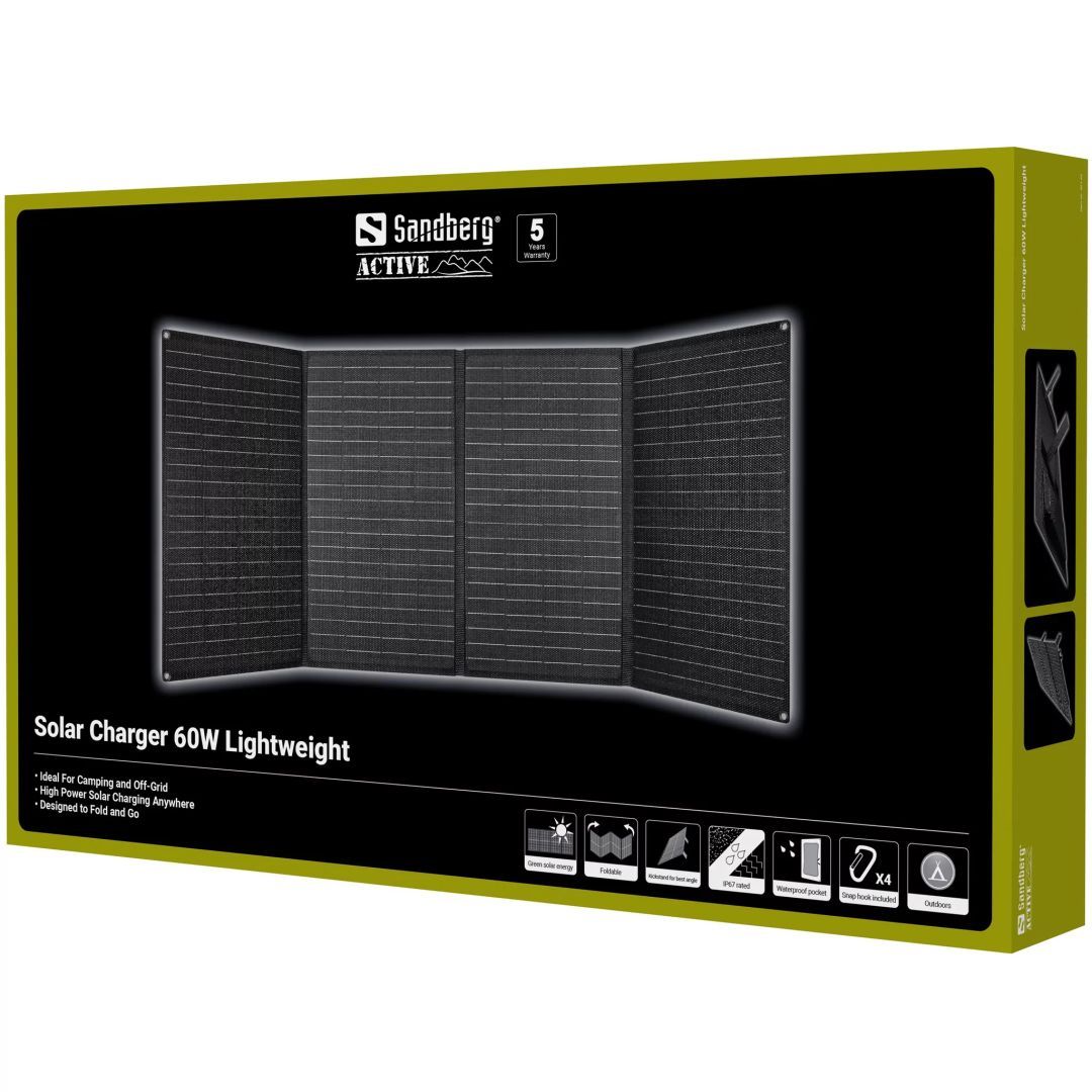 Sandberg Solar Charger 60W Lightweight Sandberg Solar Charger 60W Lightweight