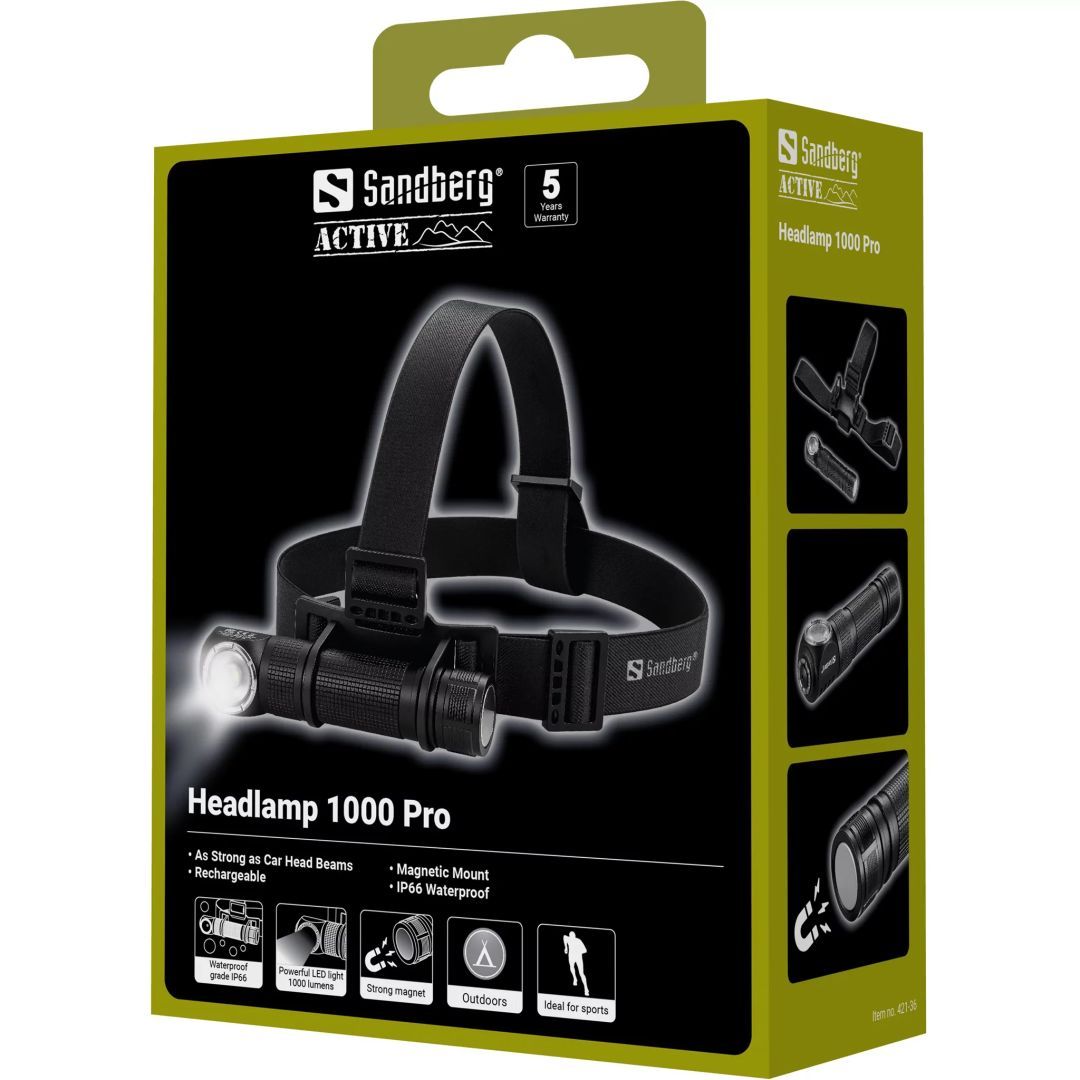 Sandberg Headlamp 1000 Pro Black Sandberg Headlamp 1000 Pro Black
